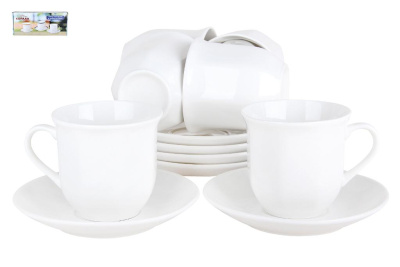 Набор чайный 12пр 200мл Классика п/уп(ф.ребристая) фарф.(1/12)
