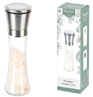 Мельница для перца и соли 7*7*19см (стекло/мет) (96)