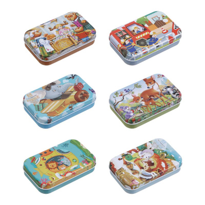Пазлы в коробочке, 13,2х8,5см, 60 элем, картон, металл, микс (6/6)