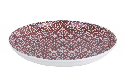 Ляган 30см Дамаск бордовый 31*31*5 см фарф. (1/20)