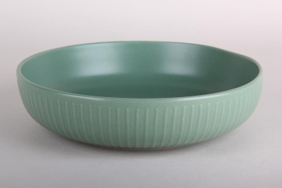 "Costa" Тарелка 22см 1200мл (green) глубокая,керам (6/12)