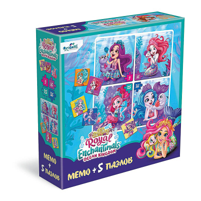 Игровой наб.Мемо+5 пазлов, 18x5x18см Энчантималс (8/8)