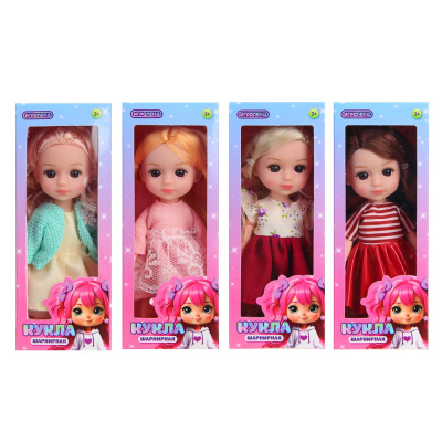 Кукла с цветными волосами, 16 см, PP, PVC, полиэстер, 22х15х4,5см, 3 диз (1/6)