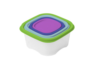 Набор контейнеров "Фокус" 4шт (0,23л+0,4л+0,73л+1,3л),пласт (1/9)