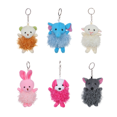 Игрушка мягкая в виде животных "Кудряшики", полиэстер, 12см, 6диз МЕШОК ПОДАРКОВ (6/6)