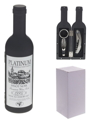 Набор для вина 3пр L6 W6 H23см(футляр,штопор,кольцо,пробка-дощ.) (полим.мат.металл) (1/24)
