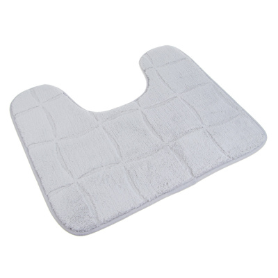 Коврик д/туалета, вельвет, губка 0,8 см, полиэстер, 50х40 см, плитка, серый VETTA (5/5)