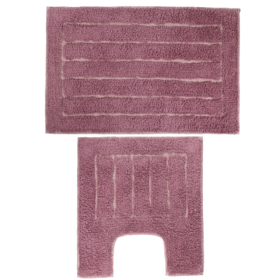 Набор ковриков д/ванной и туалета 40x60+40x40 см, хлопок, лавандовый VETTA (1/24)