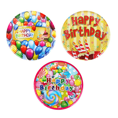 Набор бумажных тарелок, 6 шт, d=18см, AF (12/12/396)