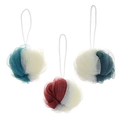 Мочалка шар хризантема с подвесом, полиэтилен, 40гр, 3цв МС24-03 ЮL (6/300)