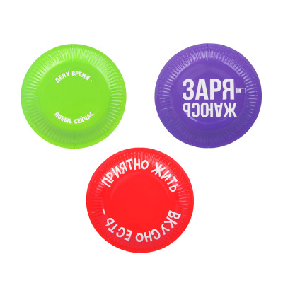 Набор тарелок бумажных, 6 шт, 18 см, серия приколы (12/288)