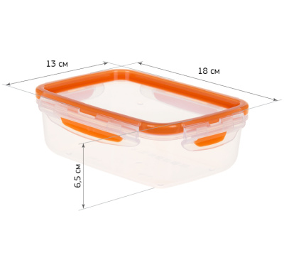 Ёмкость для продуктов РИЧ герметичная 0,8л Оранжевый (1/15)