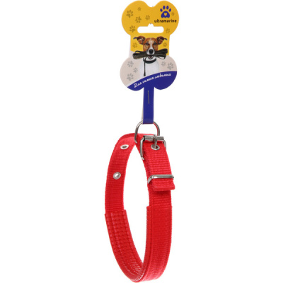 Ошейник д/собак однотонный "ЗООЛЕНД БРО",цв.красный, 2*48см (1/12)