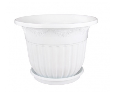 Горшок-кашпо "Лозанна"  3,0л с/под (белый) пласт.(30)