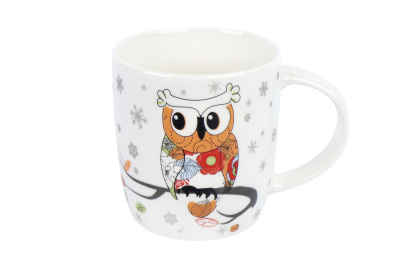 Кружка 340мл Совушка бочка низкая фарф. (1/12/48)