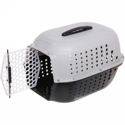 Переноска д/животных "ЛЮБИМЫЙ БРО", ромбики, цвет серый, 48*32*30см/до 10кг (Лейбл)(1/12)