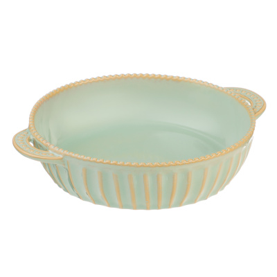 Форма д/запекания и сервировки кругл.с ручками, кер, 25х20х5см, зел. BY COLLECTION (1/8)
