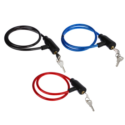 Замок велосипедный противоугонный тросовый 7*600мм ПВХ/пластик/мет (1/50)