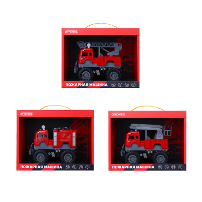 Машинка пожарная, свет, звук, инерция, выдв. кран, 3хAG13, ABS, 27х15х21 см ИГРОЛЕНД (1/36)