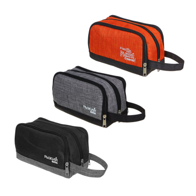 Несессер с 2 отделениями, полиэстер, 24х12х8см, 2 цв BY РЫЖИЙ (4/4)