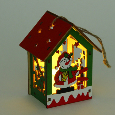 Сувенир с подсветкой "Новогодний домик" 9*7,5*12 см, микс(дерево) (1/1)
