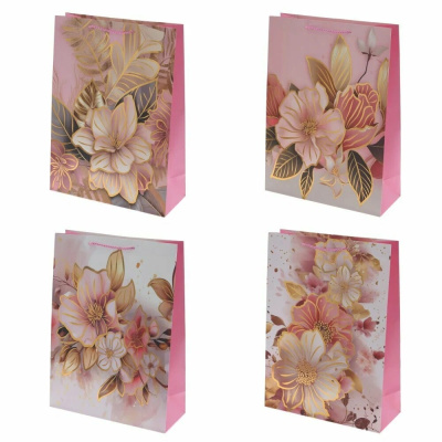 Пакет подарочный (бумага, плотность 210г/м2, блок 12шт), L30 W12 H41,5см (4в) (12/12)