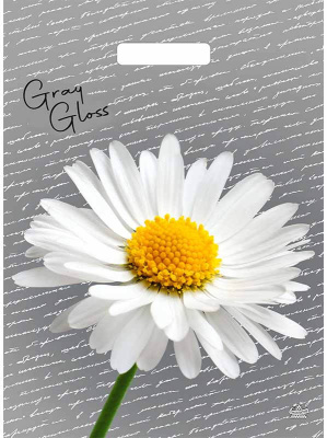 Пакет Грэй Глосс Ромашка-пакет вырубной 430х315х50мм (50/500)