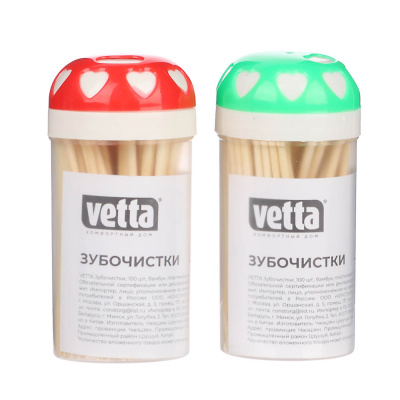 Зубочистки 100шт бамбук пл/уп VETTA (12/600)