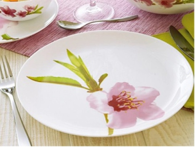 Тарелка 21см десертная УОТЕР КОЛОР (ударопр.стекло) (6/24)