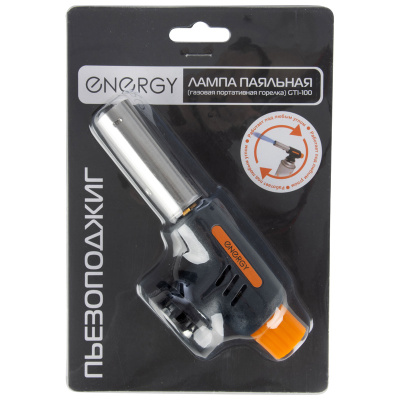 Горелка газовая (лампа паяльная) портативная ENERGY GTI-100  148*39*58 мм (блистер) (15/30)
