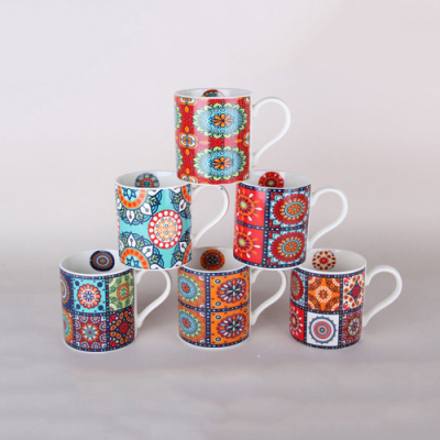 Кружка 350мл микс (6диз) фарф.(12/72)