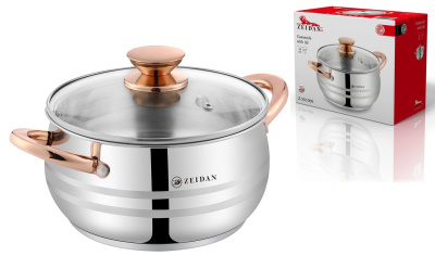 Кастрюля 2,7л ст/кр.,3-х слой.капсул.индукц.дно, п/у (нжс) (1/6)