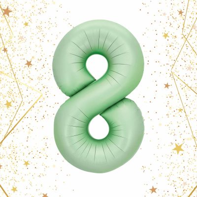 Шар фольгированный 32'/81см "Цифра "8" (зеленый) (1/20)
