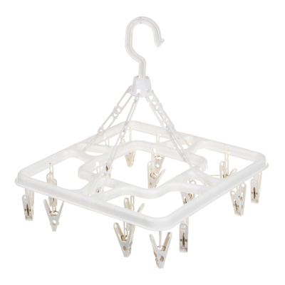 Сушилка для белья подвесная квадратная с прищепками 16 шт., пластик (3цв) (1/50)