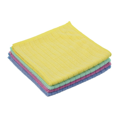 Салфетка из микрофибры 30*30см махровая в линейку VETTA (4цв) (1/6/216)