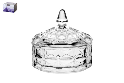 Ваза сервировочная с крышкой  7х13см 7х13см (стекло) (1/24)