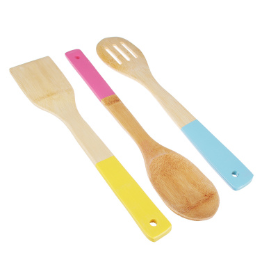 Набор кухонных принадлежностей 3пр бамбук, цветные ручки VETTA Гринвуд (1/25/100)