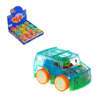 Машинка с шестеренками, пластик, 2хAG3, свет, 11х6см, 4 диз (12/12)