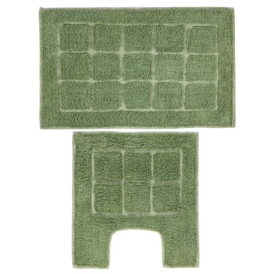 Набор ковриков д/ванной и туалета 40x60+40x40 см, хлопок, оливковый VETTA (1/4/24)