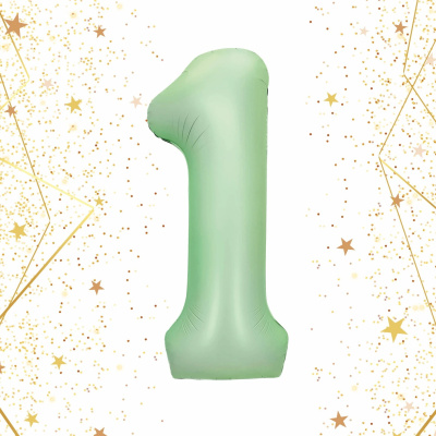 Шар фольгированный 32'/81см "Цифра "1" (зеленый) (1/20)