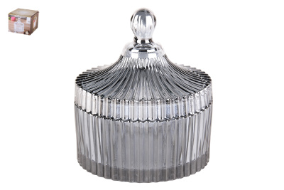 Ваза сервировочная с крышкой 10х11.5см (стекло) (1/48)