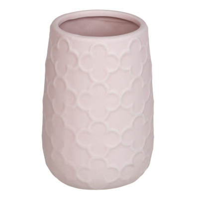 Стакан д/ванной комнаты, керамика, 8x8x11,5 см, Оливия, персиковый VETTA (6/24)