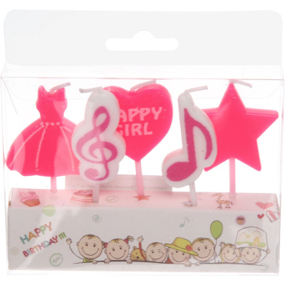 Свечи в торт "Женский стиль" (набор 5 шт) (1/12)