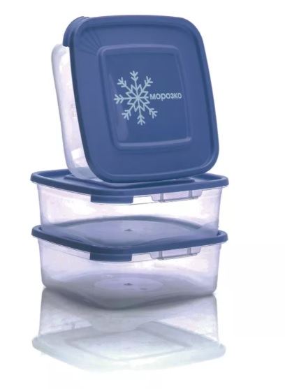 Набор контейнеров для замораж.продуктов 3шт "Морозко" 0,7л (квадр) пластик (19)