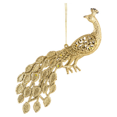 Украшение подвесное 18*6см "Павлин" SYYKLA-1919148 (пласт.полиэст.)(1/30)
