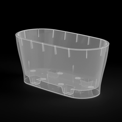 Горшок цветочный "Лея" 4л овальный двойной (с автополивом) (прозрачный) (уп.6)