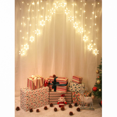 Гирлянда эл. бахрома, 3х1м, 152LED*шампань, пост.свеч, ПВХ прозрач., коннектор, 220В СНОУ БУМ (1/1)