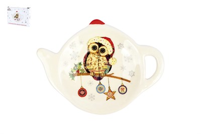 "Owl Christmas" Подставка для чайного пакетика п/у доломит(1/240)