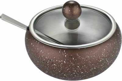 Сахарница 460мл, ст/кр,цвет.покр.под мрамор, (нжс)(24)