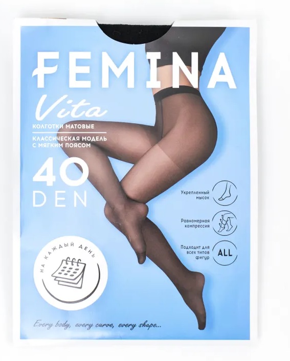 Колготки 40 ден 4 nero FEMINA NEW VITA - 6/42
